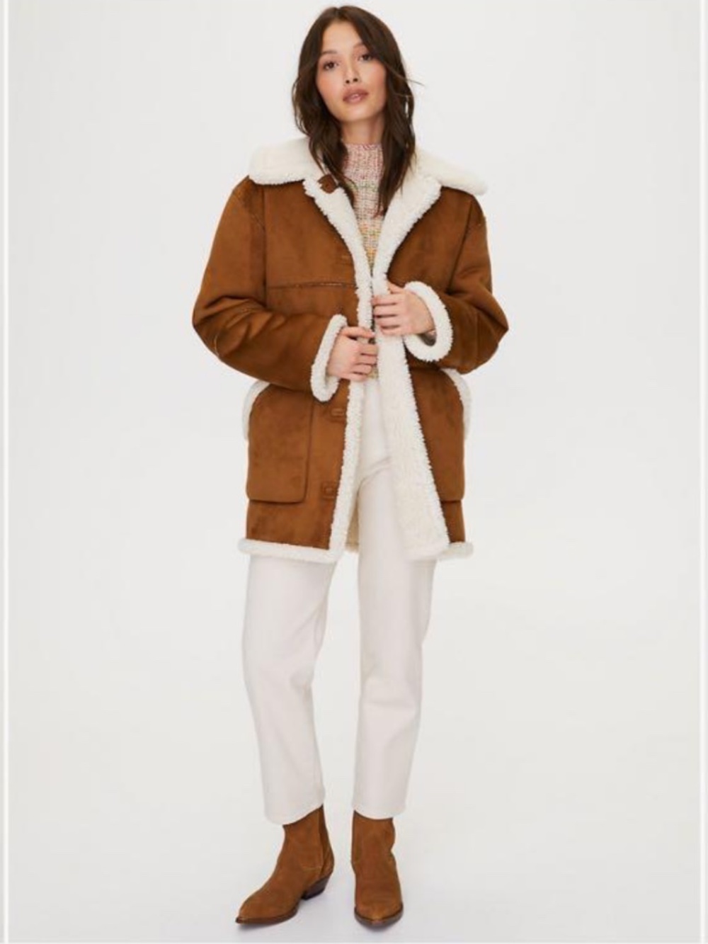 Wilfred Free Aritzia Ranch Jacket Faux Suede Sherpa M